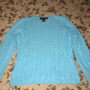 IRIS SINGER CASHMERE BLUE SWEATER SIZE SMALL